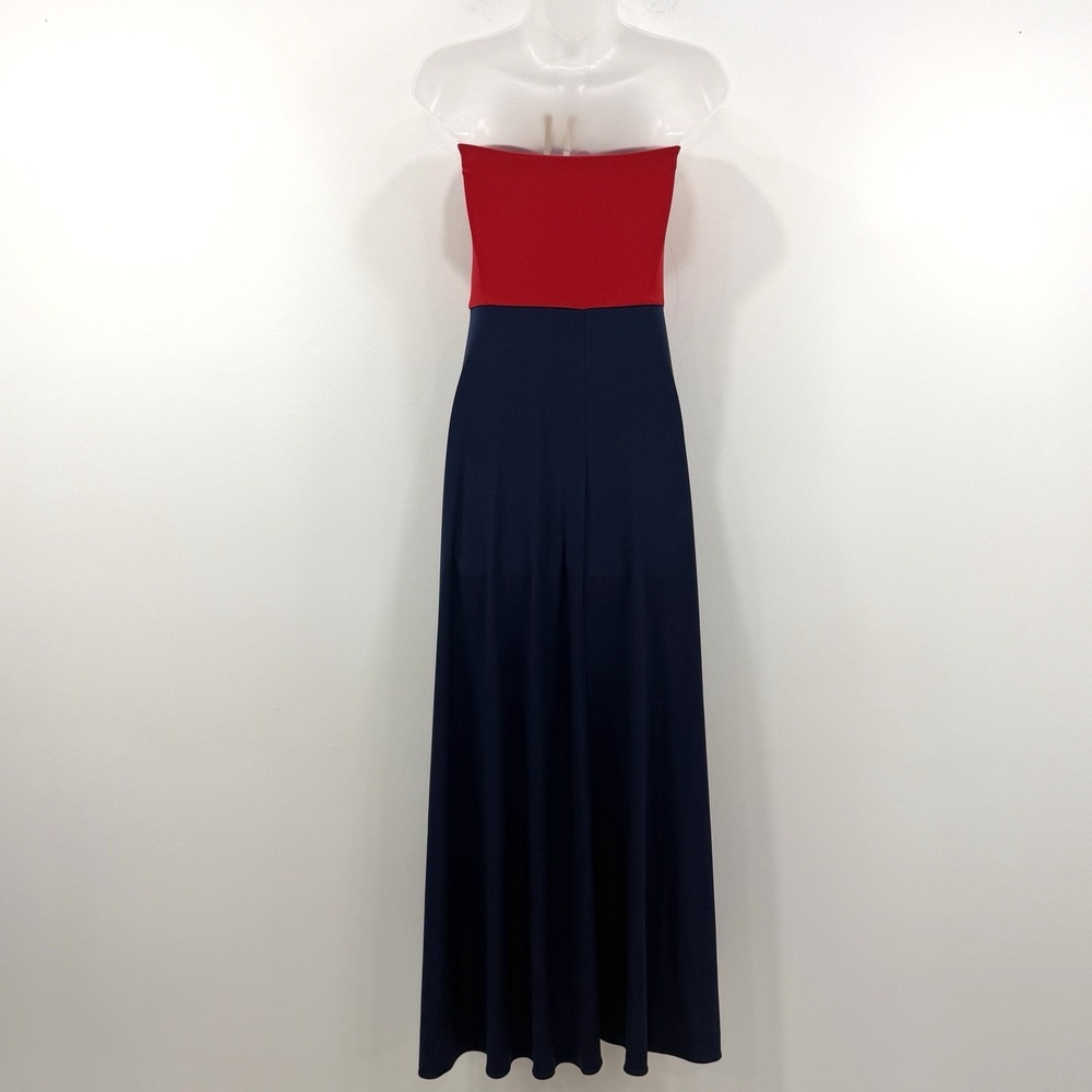 Polo Ralph Lauren Maxi Dress L Colorblock Tube Chic Event Old Money Classic - Picture 11 of 14